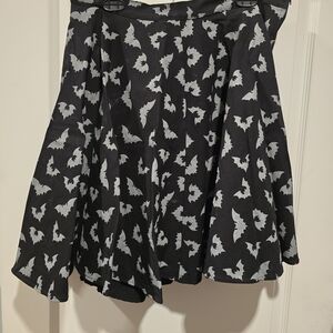 Vixen by Micheline Pitt Black and Gray Bat Skater Skirt